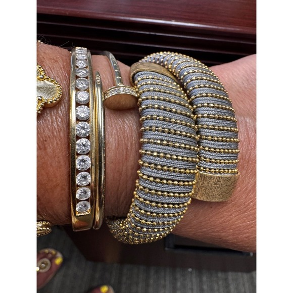 Carolina Bucci Woven Bangle Bracelet Gold Bead Accent Statement Jewelry - Picture 7 of 9